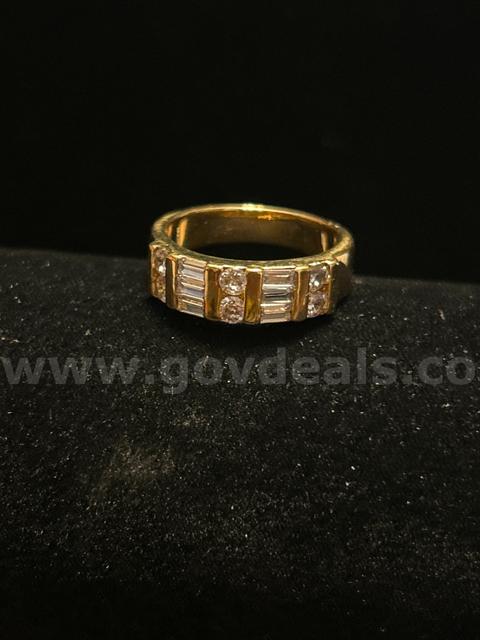 Beautiful, Size 9.5, 24k Gold, CZ, Chanel/Bar Wedding Band. Read ⬇️