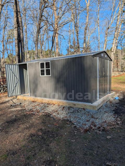 FREE SHIPPING NEW 10x14 Metal Storage Shed w Floor Frame Side Door Lockable