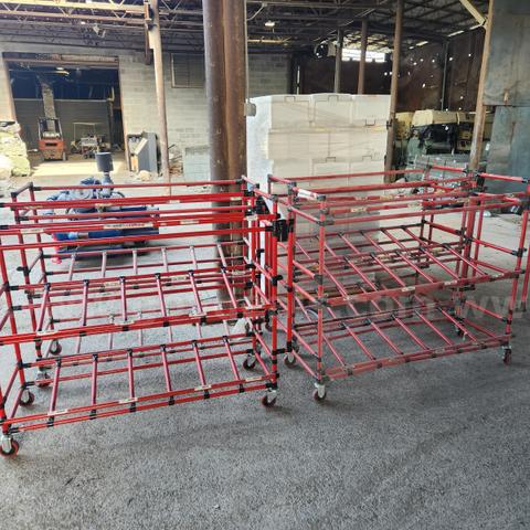 (LOT OF 4) rolling carts with (70) storage containers