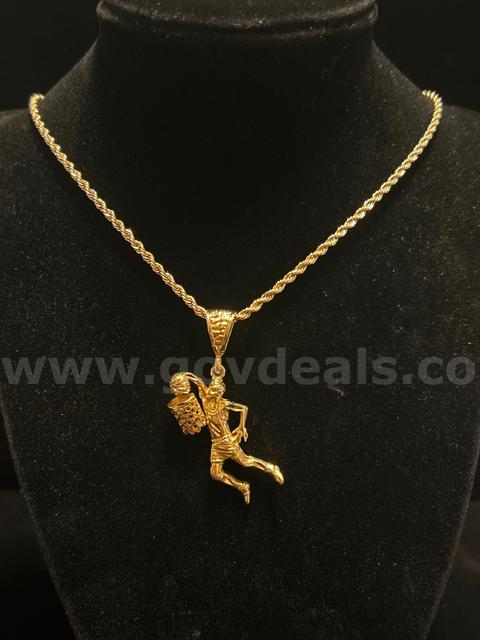 2mm, Real 24k Gold Plated, 22 Inch , Diamond Cut Rope Chain, W/ Basket Ball Player Pendant