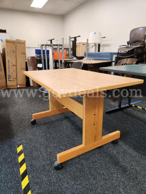 Wood Table on casters