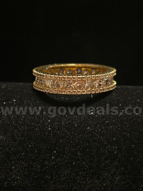 Beautiful, Size 11 1/4, 24k Gold, CZ, Eternity Band Read ⬇️