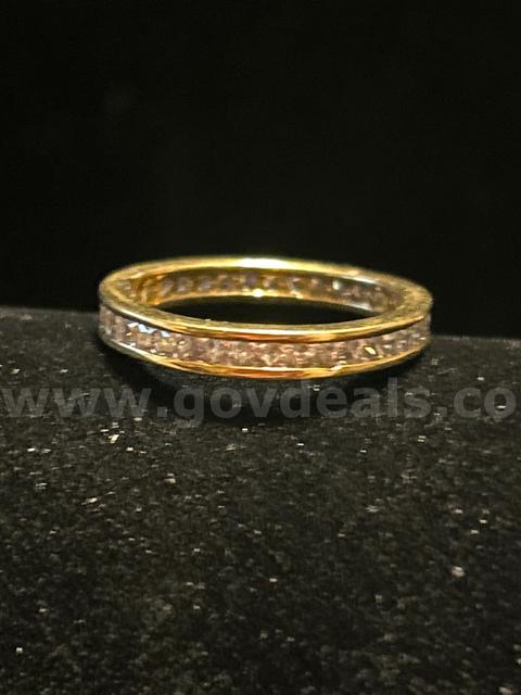 Size 11, 24k Real Gold Plated, CZ, Thin, Infinity Band. FREE SHIPPING W/BUY IT NOW!!
