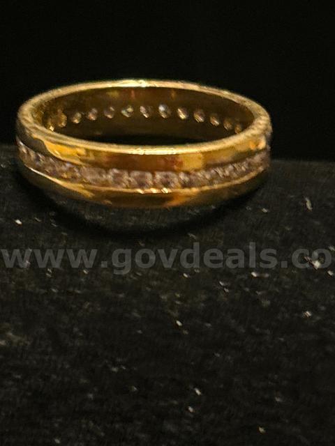 Size 11, 24k Gold, CZ, Infinity Band 24K Real Gold Plated