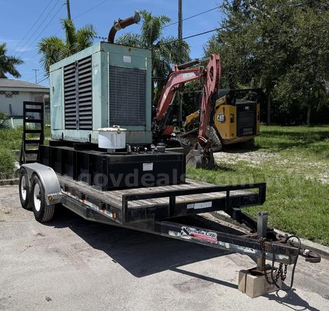 FULLY OPERATIONAL Cummins Power 150Kw Generator & Flatbed Trailer