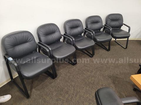 9ea Simulated Leather Reception Chairs - government surplus lot currently bid at $1 in Van Nuys, CA