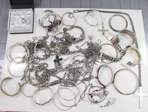 Approximately 3 lbs. of Silver TONE Jewelry, #35516