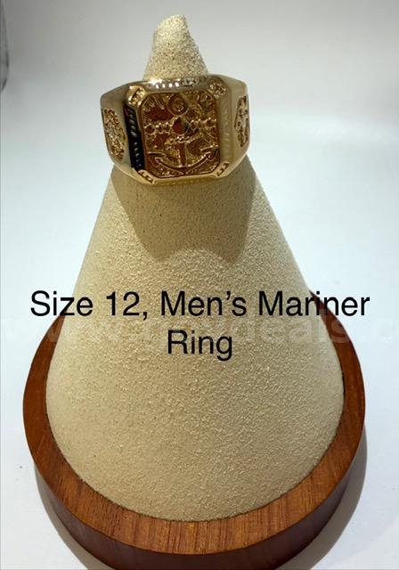 Gorgeous, Men's, Real 24k Gold Plated, Size 12, Mariner/Religious Ring