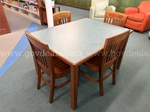 Wood table and chair set