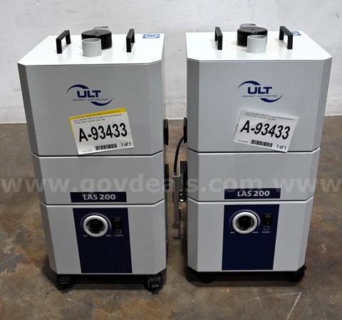 LOT OF (2) ULT LAS Laser Fume Extractor Air Purifier