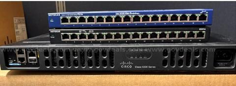 1x Cisco Router, 2x Netgear Switches