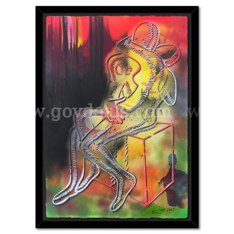 Mark Kostabi, "Blazing Embrace" Original Fine Art