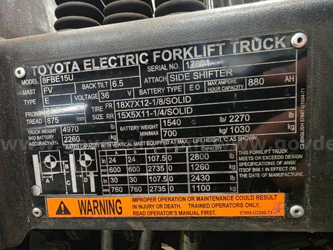 Toyota Forklift Model 8FBE15U - Operational