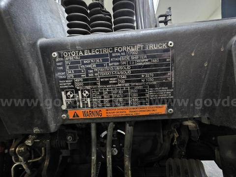 Toyota Forklift Model 8FBE15U - Operational