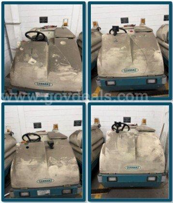 LOT of 4 TENNANT Floor Scrubbers - NOT running - Batteries Included