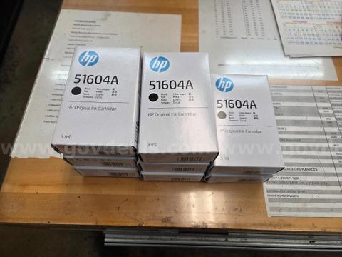 HP1604A NEW: lack Original Ink Cartridges Lot qty of 8