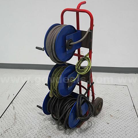 Coxreels Manual Hose Reel 50ft x2 Coxreels 13in Wide Reel x1 W/Dolly