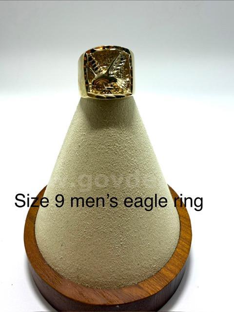 Beautiful, Men's, Real 24k Gold Plated, Size 9, Eagle Ring