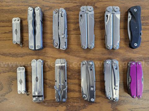 Assortment of Leatherman multitools/knives