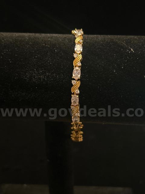 8 Inch, CZ Tennis Bracelet 24K Real Gold Plated