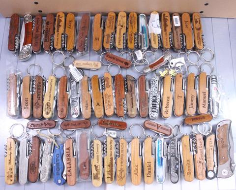 Approximately 12 lbs. of Assorted Title/Name/Location/Etc. Knives,  #36322