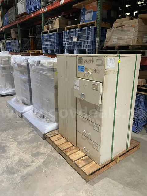 3 Pallet Lot of 4 Drawer Security File Cabinets (6 EA Total)