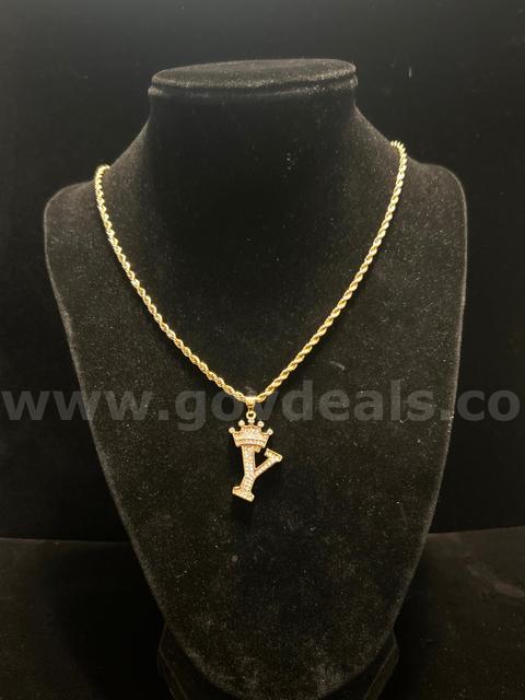 2mm, 24k Gold, 24 Inch , Diamond Cut Rope Chain, W/ CZ Initial “Z” Pendant