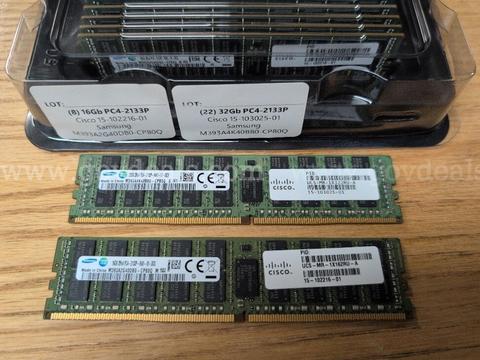 Lot of (30) DDR4-2133 ECC RDIMM Samsung M393A4K40BB0-CPB0Q & M393A2G40DB0-CPB0Q | Cisco UCS