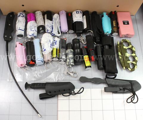 Approximately 4 lbs. of Assorted Self Defense Items, #36005