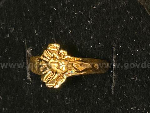 Size 4, Small Jesus, Stacker, Ring  24K Real Gold Plating