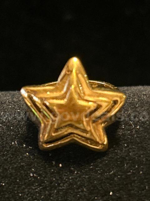 ize 3 3/4, Star, Stacker, Ring  24K Real Gold Plating