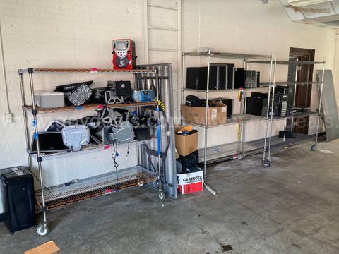Lot of Desktop Computers and Computer Monitors