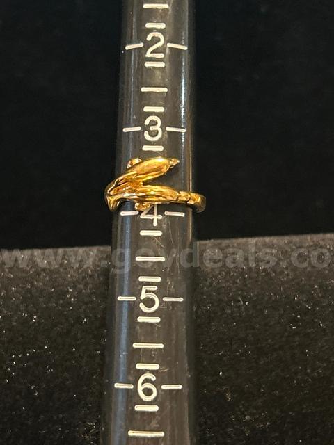 Size 3 3/4, Dolphin Ring 24K Real Gold Filled