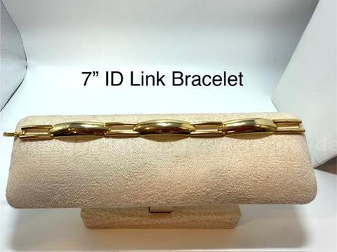 Beautiful, 24k Real Gold Plated, 7 Inch, ID Link Bracelet