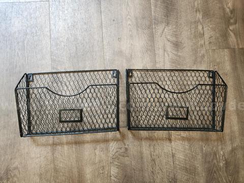 Two metal mail holders