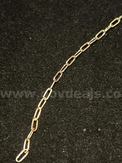 24’9”, Small Paperclip Finished Chain (Footage) 24K Real Gold Plated