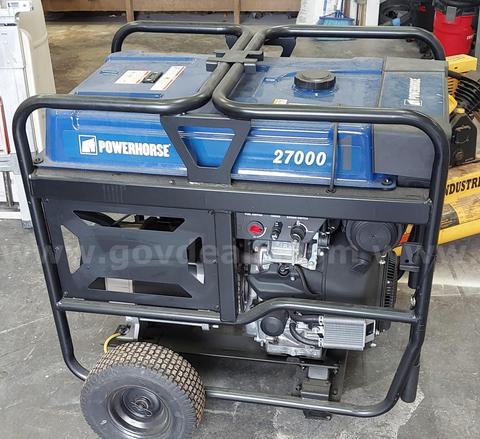 Powerhorse Portable Generator - 27,000Surge Watts - 120/240V - Electric Start - Dual Fuel - Blue