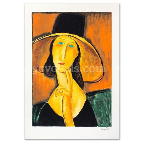 Amedeo Modigliani, "Protrait Of A Woman With Hat" Limited Edition Fine Art