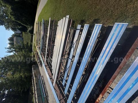 10 sets of metal bleachers from a sports complex