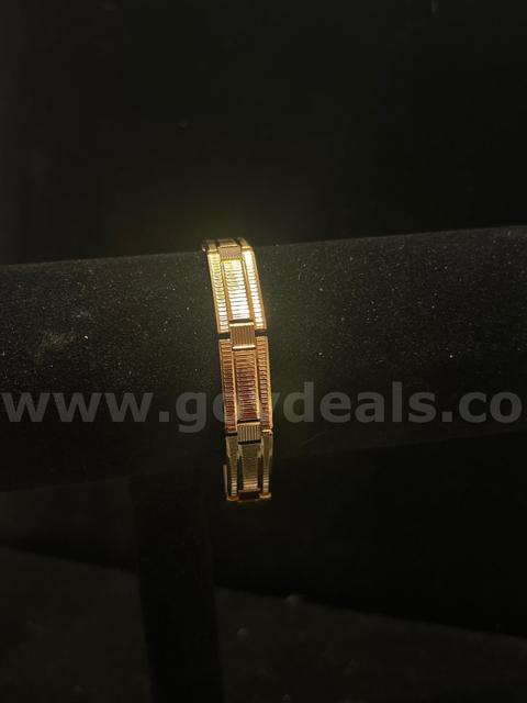24k Gold, 7 1/4 Inch Textured Brick Link Bracelet Read⬇️