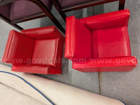 2 red "Leather" chairs for Small Children