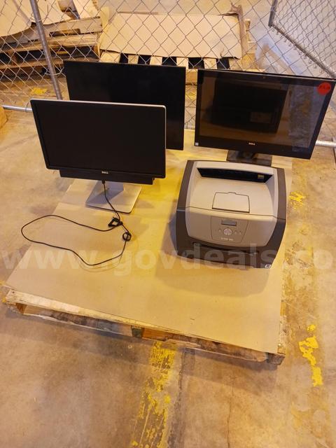 2 Dell AIO Computers, 1 Dell Monitor w/Soundbar, 1 Lexmar Printer