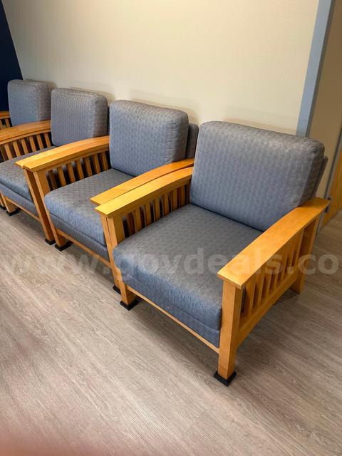 (22) Wooden Arm Chairs