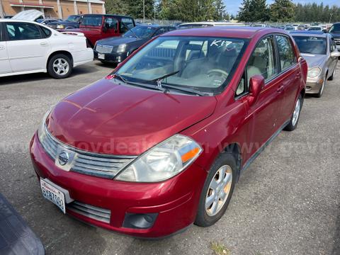 Red 2007 Nissan Versa 1.8 S Sedan