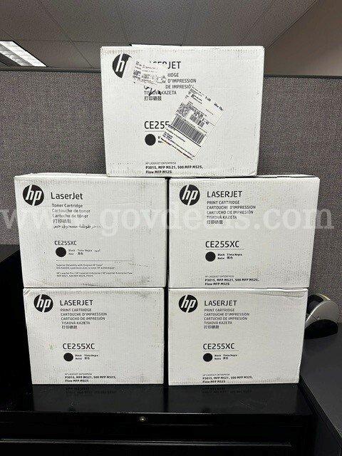 (5) HP LaserJet Toner Cartridges CE255XC - Lot of 5 - Black