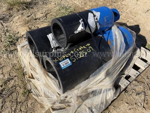 HDPE Pipe Pull Heads, Fittings, Qty 6 Pcs and 1 Crate, HDPE and PVC, 1in-14in Di