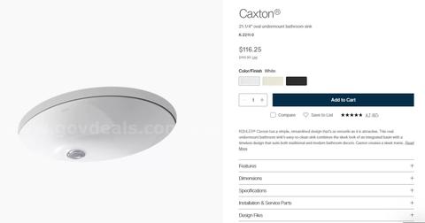 KOHLER CAXTON 21-1/4" OVAL SINK
