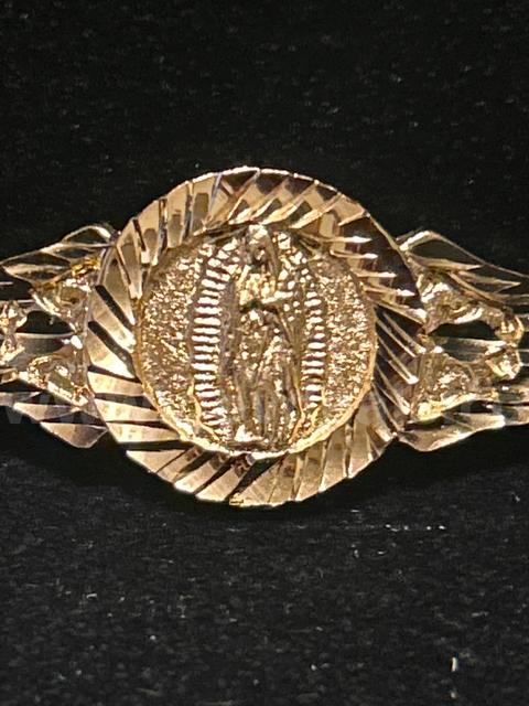 8 Inch, Lady of Guadalupe Link Bracelet, 24K Real Gold Plated