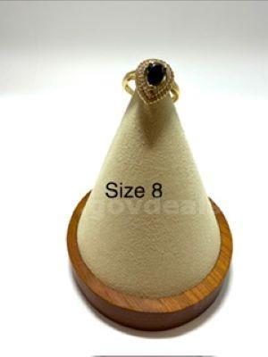 Beautiful, Size 8, CZ, Sapphire Ladies Ring, Real 24k Gold Filled