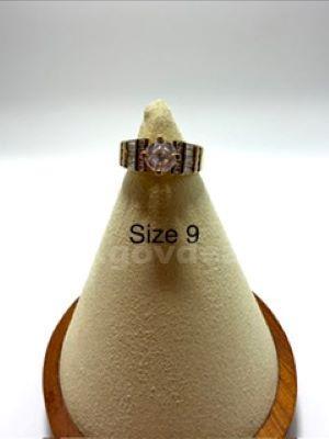 Gorgeous, Ladies, Size 9, Solitaire, CZ Bridal Ring W/Accents, Real 24k Gold Filled